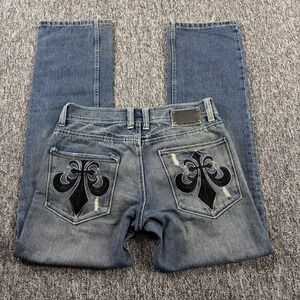 Vintage Y2K Affliction Bootcut Denim Killers Jeans 31x34 McBling Grunge Cross